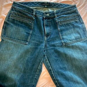Banana Republic Blue Flare & Wide Leg Jeans Sz 14.  Missing Button